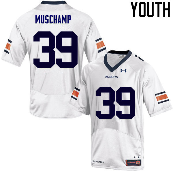Youth Auburn Tigers #39 Robert Muschamp College Football Jerseys Sale-White - Click Image to Close